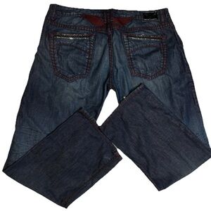 Robins Jean Embellished Rhinestone Straight SZ 44 Y2K